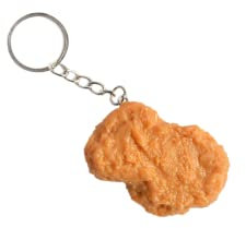 tenghong2021 Imitation Food Schlüsselanhänger Fried Chicken Leg Nuggets Wing Creative Schlüsselanhänger Fun Cute Handtasche Geldbörse Auto Zubehör, Huhn-Nugget, Small