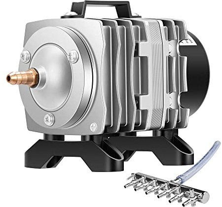 VIVOSUN Bomba de aire 317GPH 15W 6 salidas 20 L/min para acuarios y sistemas hidropónicos