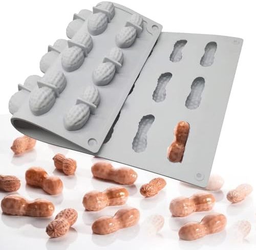 Norhogo silikonformen Schokolade, Mousse-Kuchenform Silikon backformen, 24 Höhle Erdnuss Silikon Form Kuchen Formen Dessert Platzierung Dekoration Fondant Gebäck Backwerkzeuge Küche Bakeware