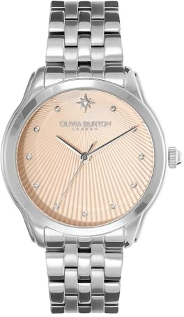 Olivia Burton Analog Quarzuhr für Damen Kollektion Starlight mit Silbernes Edelstahlarmband - 24000047