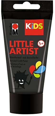 Marabu 03050002073 - Kids Little Artist, Colorant pour Peinture et Loisirs créatifs, Noir, 75 ML, végétalien, séchage Rapide, pour Enfants à partir de 3 Ans