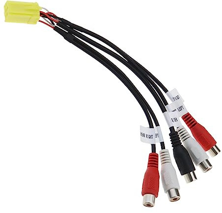 The Lord of the Tools Car 6 Pin Mini ISO Adapter 4 RCA Connector Vehicle Audio Systerm Line Output Converter for Subwoofers Amplifiers Audio Equipment Interfaces 25cm