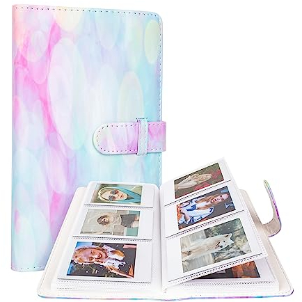 HIYQIN Mini-Fotoalbum mit 96 Taschen Kompatibel mit 3 Zoll Fuji film Instant Mini 12 11 9 8 70 90 Sofortbildfilm, Polaroid Snap PIC-300 -Traumblase