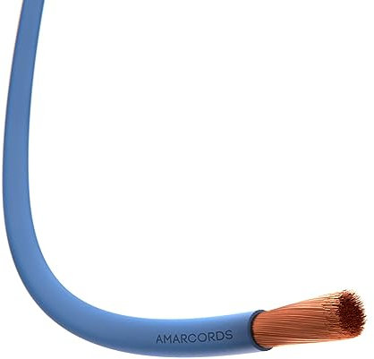 Amarcords - Cavo elettrico sezione 1x6mm colore BLU. Cordina Unipolare FS17, 50 metri