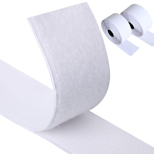 HOMMAND Nastro Autoadesivo Extra Forte, Hook Loop da Cucire, Strappo e Gancio Biadesivo per Lavori di Casa, Fai da Te, 50mm x 5m