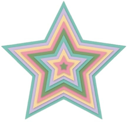 Craftelier - Unentbehrliches Schablonen-Set für Scrapbooking und andere Bastelarbeiten | Sternform - Größe der Stanzformen ca. 0,9 x 0,7 cm bis 14,5 x 13,8 cm