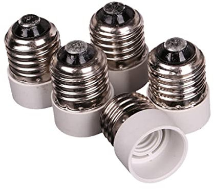 Adaptador de zócalo E27 a E14, base de lámpara de 5 PCS, Tornillo medio a adaptador de casquillo de bombilla de base de base intermedia, para bombillas LED, bombillas incandescentes, bombillas CFL