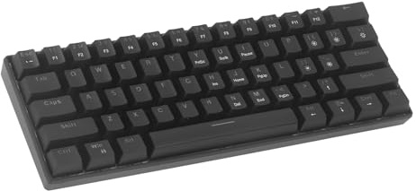Bewinner Clavier de Jeu Mécanique, Clavier D'Ordinateur Compact à 61 Touches avec Interrupteur Rouge, Clavier rétroéclairé Bleu LED pour Ordinateur Portable Windows Gamer