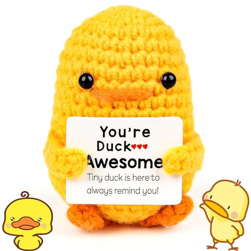 xinrongda Pocket Hug Positivo Pato, Creativo Muñeca De Pato De Lana Tejida, Un Pequeño Abrazo, Mejor Novia Regalos, Pequeño Regalo Para Novia Familia Amigo Paciente