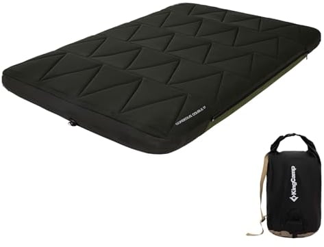 KingCamp 17cm Doppel Camping Isomatte R4.7 Aufblasbare Schlafmatte mit Schaum Abdeckung 192 Stützsäulen & Reißverschluss Matratze für Auto-Camping