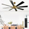 Depuley Modern Ceiling Fan with Remote Control, 5-Speed Noiseless Reversible Powerful DC Motor, Adjustable Ceiling Fan Without Light for Bedroom Dining Living Room,Timing, 8 Blades,72Inch,Copper