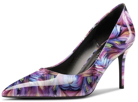 Castamere Donna Alto High Spillo Tacco Heel a Punta Slip-on Pumps Cute Classico Dress Scarpe 9 CM Heels Vortice Viola 40 EU