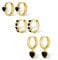 ALEXCRAFT Gold Heart Earrings - Black Heart Design for Women