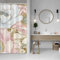ASDCXZ Blumen Duschvorhang 120x200 cm, Modern Luxuriös Rose Weiß Gold, 2 Panels, Wasserdicht, Badewanne