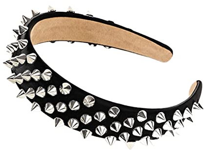 All-Match-Haarbänder mit Nieten-Design, weiches Sport-Yoga-Stirnband für Damen, Mädchen, Make-up, Haar-Accessoires, Gesichts-Stirnband mit Nieten, elastisches Gesichts-Haarreif für Damen, Schwarz