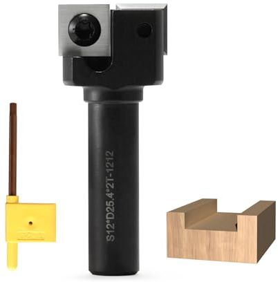 Trvoxviq 2 frese per flauti da 12 mm, codolo 25,4 mm, diametro di taglio fresa per pialla con piastre reversibili, fresa per fresa superiore, spoilboard surfacing router Bit Foreward CNC fresa per