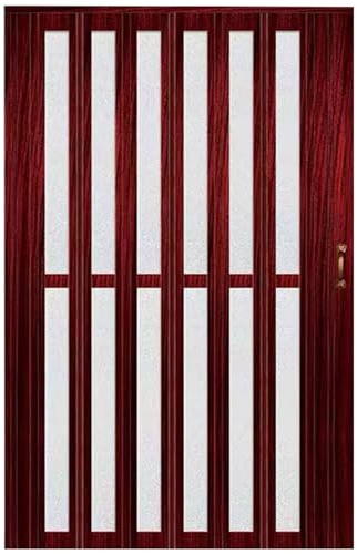 Porte AccordéOn Interieur Porte Accordéon Intérieure Portable Avec Rail Supérieur, Porte Coulissante En Aluminium Rouge Pour Bureau/patio/salle De Bain, Porte De Séparation De Couloir, Porte De Grange