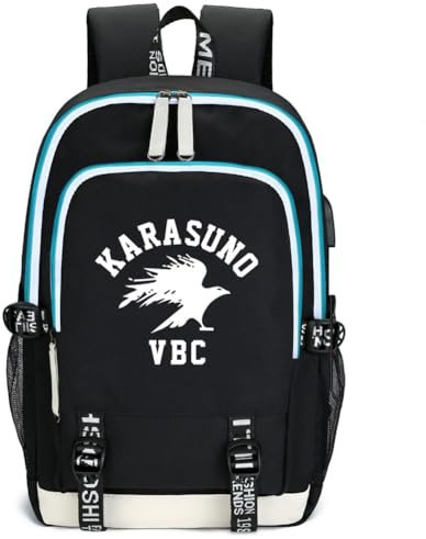 LKY STAR Unisex Haikyuu!! Merch Rucksack Shoyo Hinata Kageyama Tobio Daypack Karasuno Weiterführende Schultasche Freizeitrucksack