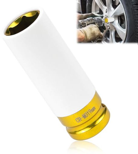 Kraft Schoneinsatz 17mm 19mm Radschrauben Nuss Schoneinsätze 1/2 Alufelgen Schonnüsse für Schlagschrauber und Drehmoment (19mm)