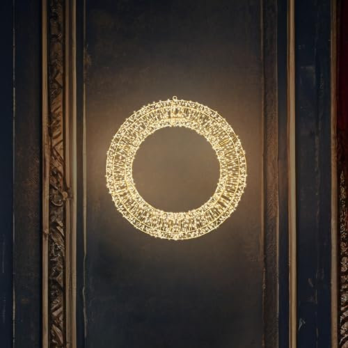 Just for Christmas Light Up Christmas Wreath - 3D Wired Christmas Door Wreaths with 1440 Warm White LEDs, 5m Cord, Hanging Hook & UK Plug | Perfect for Christmas Decorations & Holiday Parties