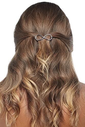 Damen Haarclip Haarspange für Frauen aus Metall Symbol (206335, Silber)