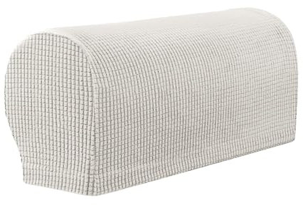 Ajalcsvs Couch Sofa Armlehnenbezüge, Stretch Sofa Schonbezug Möbelschutz Armlehne Schutzhülle für Stuhl Sofa Sessel Couch(Ivory)