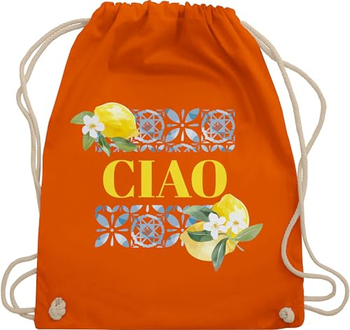 Shirtracer Turnbeutel Rucksack - Statement - Taschen - Limoncello Ciao | Urlaub Italien | Lebensgefühl | Limoncello-Fans | Urlaubsfeeling Italia - Unisize - Orange - sprüche statements zitrone tasche