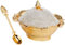 DEMMEX Crystal-Coated Fancy Sugar, Candy, Chocolate, or Turkish Delight Bowl with Lid and Spoon, Luxury Elegant Gold Sugar Dish, 6x4 Inches, 10 oz Capacity, Handmade in Turkey