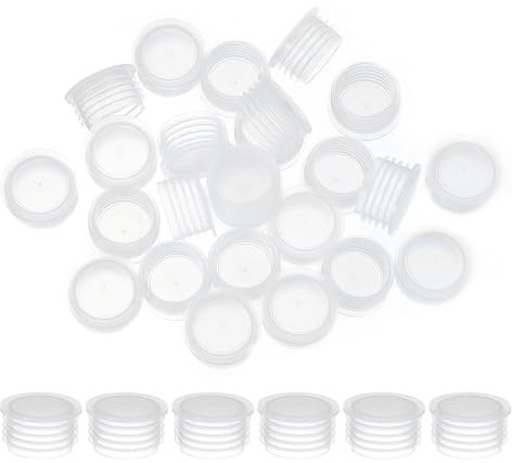 PATIKIL Tapones para Salero y Pimentero de 22mm/0.87, 50 Piezas Tapón de Plástico para Salero Reutilizable Tapón Redondo Transparente para Botellas Tuberías