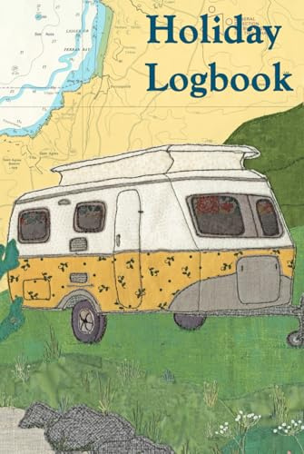 Holiday Logbook - Caravan in Cornwall | Coastal nautical designs sewn onto on old sea charts | camping caravan record book