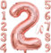 Number Balloons Rosegold 40 inch, Jumbo Digital Foil Mylar Balloon for Birthday Party Wedding Anniversary Celebration Decoration
