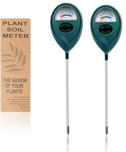 Grün Bodenfeuchtigkeitsmesser, Bodentester, Feuchtigkeitsmesser Pflanzen, Bodenfeuchtigkeitsprüfer, Bodenwassertester für Pflanzen, Pflanzenfeuchtigkeitsmonitor, keine Batterie braucht (Grün-2 Stk)