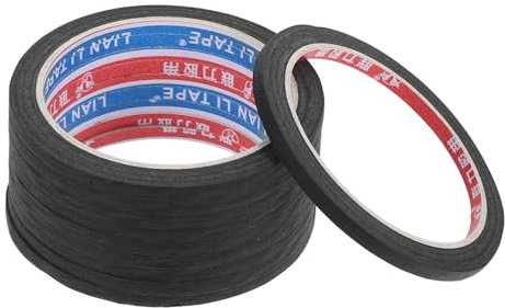MOKKHNB 10 Rollen Hochwertiges Masking Tape Schwarz Hochtemperaturbeständig für Auto Spritzarbeiten und Bastelprojekte Zuverlässiger Schutz und Maskierung Vielseitig Einsetzbar für