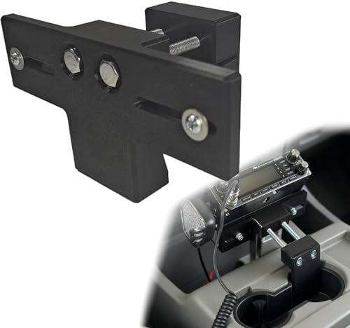 Radio Cup Holder - Clip Mount, Universal 2 Hole Mount for 2 Hole Amplifiers, Compatible with CB Radio Mounting Brackets, for GPS Vehicle Mounts, Fit
