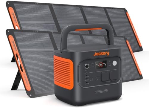 Jackery E2000 v2 Tragbare Powerstation mit 2x200W Solarpanel | 2042Wh LiFePO4-Solargenerator mit 2200W AC (4400W Spitze), 0–80 % in 52 Min für Off-Grid, Camping & Wohnmobil