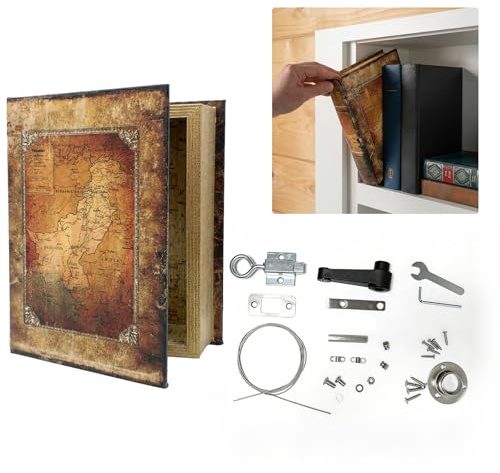 TamBee Versteckter Bücherregal-Türriegel und Schloss, geheimes Buchriegel, verstecktes Tür-Set für Bücherregaltür und Bücherregaltür, DIY Geheimtür für Heimbüro, Aufbewahrung, Safe Room