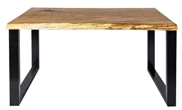 H. Pawlik GmbH Schreibtisch 70x180cm Eiche Massiv | Tischplatte aus einem Stück mit Baumkante | inkl. Stahlgestell | Massivholz