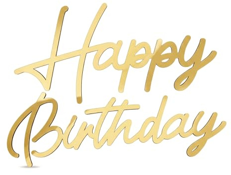 Happy Birthday Sign, Wooden Gold Happy Birthday Banner | Reusable Happy Birthday Cutout Wall Decorations for Women and Men Celebrations Party Balloon Arch Backdrop