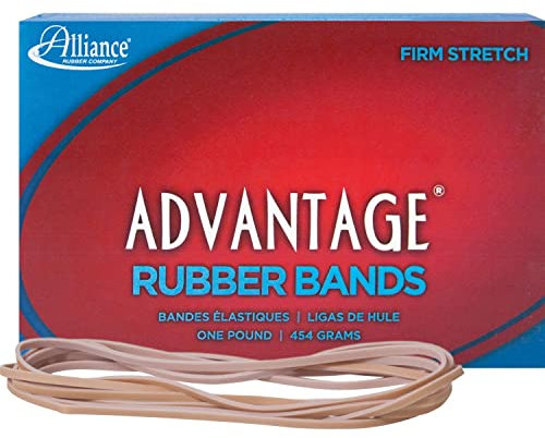 Alliance Rubber 27405 Advantage Rubber Bands Size #117B, 1 lb Box Contains Approx. 200 Bands (7 x 1/8, Natural Crepe)