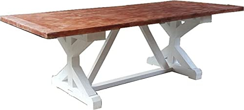 Casa Padrino Shabby Chic Esstisch Weiß Antik Stil/Holzfarben 240 x 100 cm - Landhaus Stil Tisch - Pinien Holz