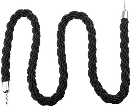 MagiDeal Cord Personen Absperrseil Personenleitsystem Absperrkordel Verdrehte Muster aus Nylon - Schwarz, 3m