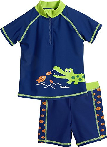 Playshoes zweiteilig Schwimmshirt Badeshorts Badebekleidung Unisex Kinder,Krokodil,110-116