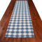 Tischläufer Landhaus-Tischdecke Karo mit Hirsch in Blau 40 x 160 cm rechteckig | blau-weiß Karierter Webstoff langlebig | rustikaler Landhaus-Stil | Tischdeko für Küche, Esszimmer, Gästezimmer
