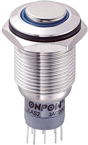 TRU COMPONENTS LAS2GQH-22E/B/12V/S/P 701808 250V/AC 3A 2x On/(On) IP65 Reminder 1 Stk (