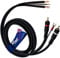 1STec 3m Twin Red + White Moulded RCA Plugs to Bare Wire Ends for Vinyl Player Shielded OFC + Earth Conductors stops Hum Humming Buzz Buzzing Feedback Noise from Amp - HiFi speakers (3 Metre)