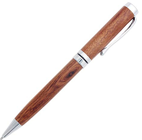 Gullor Handgefertigten Palisander Kugelschreiber, Naturholz Stift, Silberner Clip