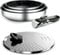 Backen 291505, Set de poeles 20-24-26cm, Induction,1 Couvercle Multipositions, Acier inoxydable, Revêtement antiadhésif, Empilable, Compatible lave-vaisselle, Gain de place, Garantie 5 ans.
