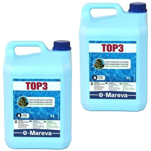 2x Alghicida trattamento pulizia Antialghe Piscine l 5 Top3 Mareva