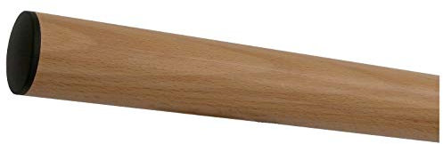 Montagefertiger Buche Handlauf/Geländer lackiert Ø 42 mm mit schwarzen Endstücken ohne Handlaufhalter/Länge: 4600 mm / 460 cm / 4,6 m und Enden leicht gewölbte schwarze Kappe