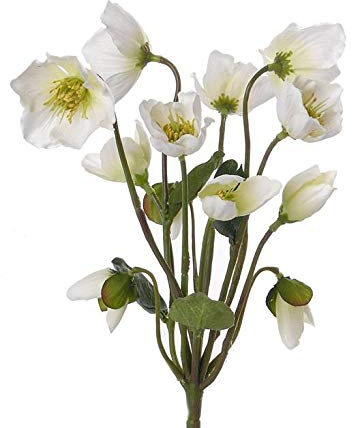artplants.de Roses de Noël artificielles Halla sur Piquet, Blanc, 30cm, Ø7cm - Fleur Artificielle/Bouquet Artificiel
